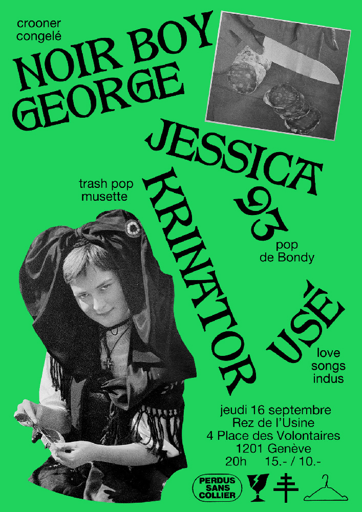 Noir Boy George, Jessica93, Usé, Krinator, Affiche par Félicité Landrivon