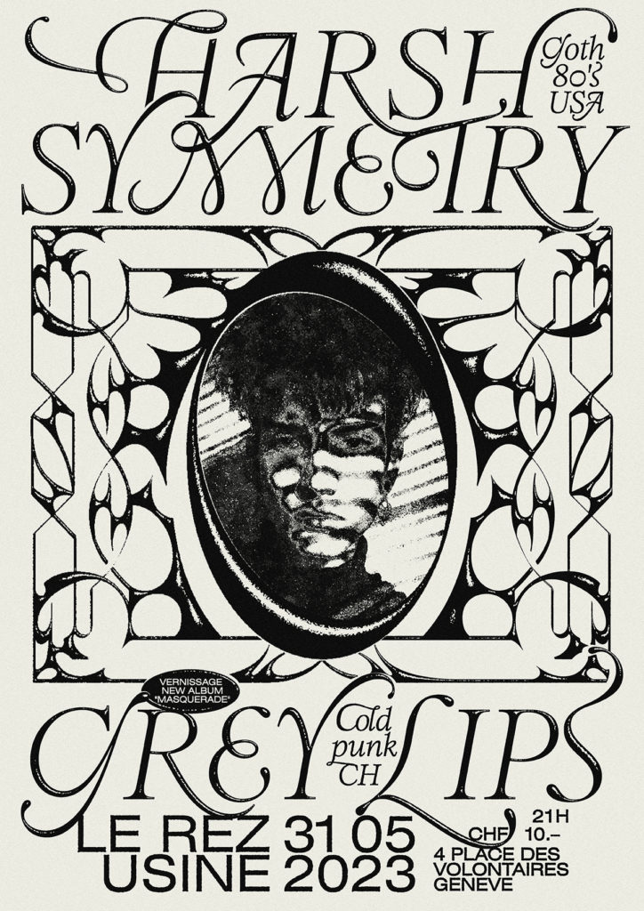 affiche harsh symmetry et grey lips par mathilde veuthey