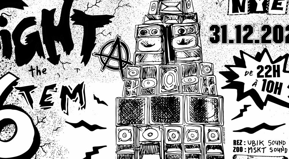 Affiche du Nouvel An 2026 à l'Usine par le Rez-Usine et le Zoo